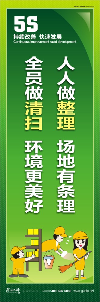 5s車間標(biāo)語 人人做整理，場(chǎng)地有條理