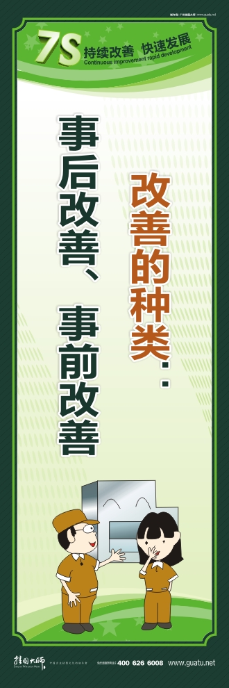 7s宣傳圖片 改善的種類：事后改善、事前改善