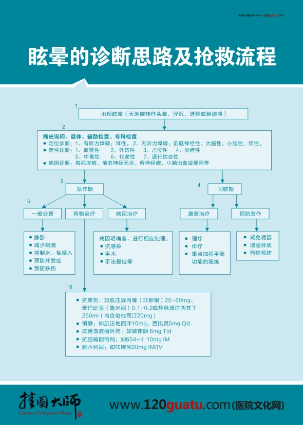 眩暈的診斷思路及搶救流程圖 急診科搶救流程圖